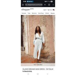 Maurie And Eve Island Dreams Maxi Dress Boho Sky Blue US Size 6 NWT